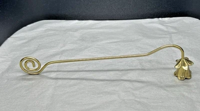 Vintage Brass Candle Snuffer With A Rose Snuffer And Has A Spiral Handle - Image 1 of 4
