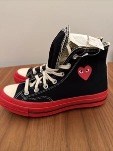 Comme des Garcons Play Converse Chuck 70 High Sneakers Size 8/Womens 6 Men’s New - Picture 1 of 6