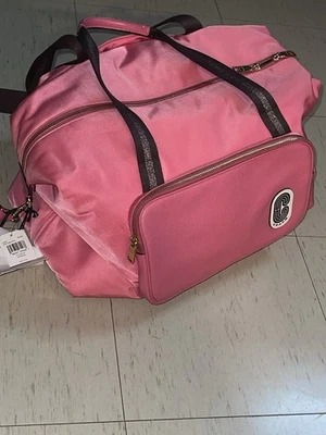 COACH Pink Leather & Nylon COURT WEEKENDER Duffle Suitcase - Image 1 of 4