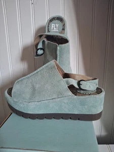 Fly London Boutique Collection Mint Suede Rubber Flatforms Sandles 7 Portugal - Picture 1 of 23
