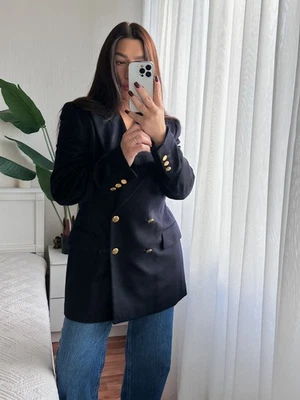 Escada Margaretha Ley Navy Angora Wool Double Breasted Blazer Size 40 - Image 1 of 4