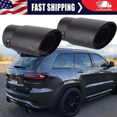 FOR 2015 Jeep Grand SRT 2Pcs StainlessSteel Exhaust Pipe Tail Muffler TipChrome Foto 1 de 4