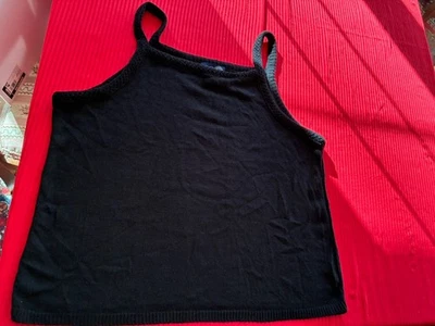 Camiseta sin mangas Venezia Jeans para mujer talla grande 18/20 negra tejida camisola Foto 1 de 4