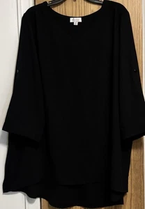 Denim & Company Plus Size Pullover Roll Tab Shirt Size 3X - Picture 1 of 7