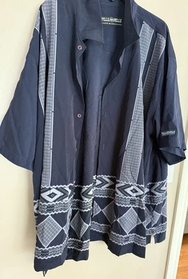 Blusa Vintage PELLE PELLE Marc Buchanan Estampado Azul Talla 3XL Foto 1 de 2