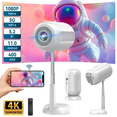 Mini Projector 1080P 4K 5G WiFi Android Smart Projection Short Throw Projector - Image 1 of 4