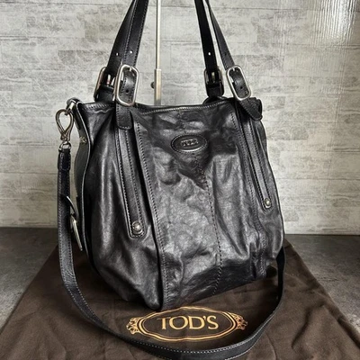 TOD'S 2-way PVC Canvas Leather shoulder genuine business bag Women G Line Brown - Image 1 of 4