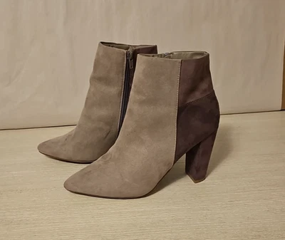 JUSTFAB Botín Cremallera Para Mujer Loriann Botas Tacón Bloque Color Bloque Marrón Talla 11 Foto 1 de 4