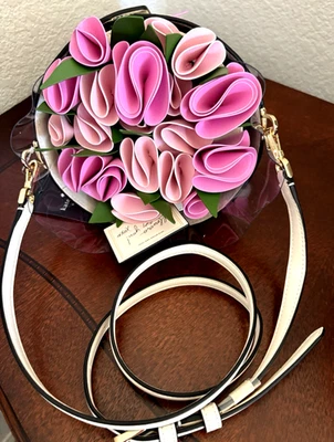 Kate Spade Flora 3D Flower Roses Bouquet Leather Crossbody Polka Dot Bag NWT - Image 1 of 4