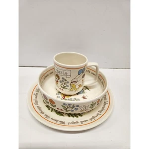 Lenox GENTLE FRIENDS Childs Plate Bowl Cup Porcelain 3 Place Setting Vintage USA - Picture 1 of 6