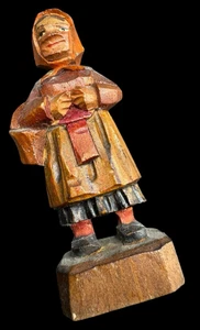 Anri Figur Schnitzerei Holz Frau älter 3" Italien - Bild 1 von 9