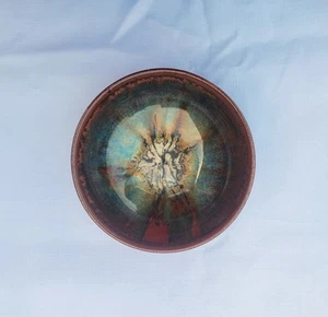 GREG DALY AUSTRALIAN STUDIO POTTERY LUSTRE STARBURST GLAZE SMALL BOWL 15.5CM - Picture 1 of 6