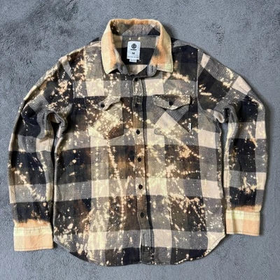Element Women's Skate Flannel Shirt Acid Wash Plaid Bleach Effect M Skater Girl - Image 1 of 4