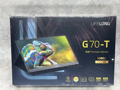 Lifelong 15.6" 1080P Portable Monitor G70-T: IPS, Built-In Speakers, 60Hz- New! - Image 1 of 4