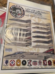 FURBALL DECAL # 48064 1:48th SCALE LO-VIZ U.S.NAVY RHINOS F-4J/S PHANTOMS - Picture 1 of 2