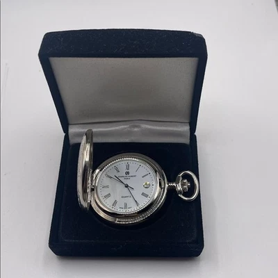 Charles Hubert Chrome-Finish White Dial with Three Hands Pocket Watch - Image 1 of 4