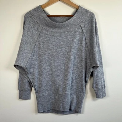 We The Free 船领 Dolman 袖毛衣上衣衬衫针织希瑟灰色 XS 码 — 第 1/4 张图片