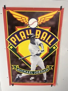 Michael Jordan Play Ball 1994 Original Vintage Nike Poster 35 x 23 inch - Picture 1 of 8