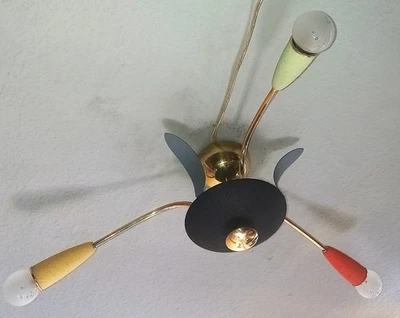 50s Spinne Deckenlampe SPUTNIK tütenlampe stilnovo 50er 60er vintage retro - Bild 1 von 4
