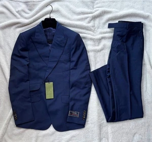 Gucci Dark Navy Full Wool Suit Set Pants & Jacket Blazer - 50 IT - $ 4200 - New - Bild 1 von 7