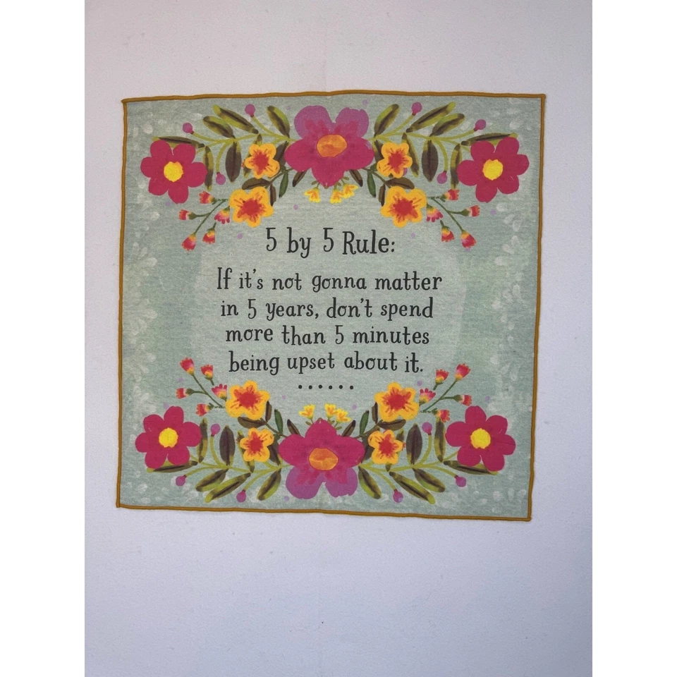 Toalla de té Natural Life tamaño pequeño floral regla 5 por 5 Foto 1 de 3