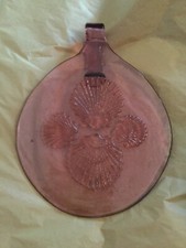 Vintage Large Lilac Seashell Motif Glass Sun Catcher - 12”L x 9.5””W