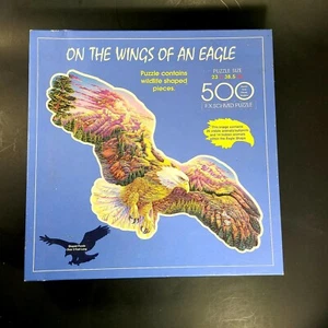 On The Wings Of Eagles 500 Piece F.X. Shmid Puzzle With Wildlife Shaped Pieces - Picture 1 of 7