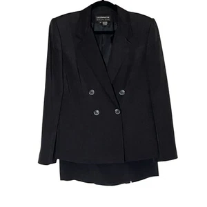 LIZ CLAIBORNE COLLECTION Black Silk One Button Jacket & Skirt Suit 6 - Picture 1 of 14