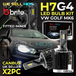 2x H7 G4 COB LED Headlight Bulbs Kit 5000 Lumens Canbus 50W DRL VW Golf MK6 UK - Picture 1 of 9