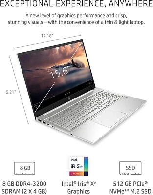 NUEVO HP Pavilion Portátil Notebook 15-eg0010nr i5-1135G7 Procesador, 8 GB de RAM - Imagen 1 de 4