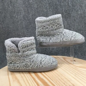 Dluxe Dearfoams Slippers Bootie Womens 10 L Leah Chenille Winter Knit Grey NEW - Picture 1 of 13