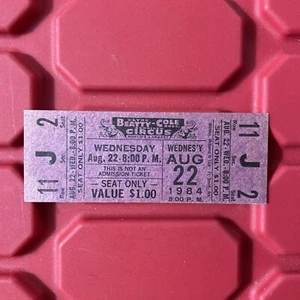 Boleto de circo combinado Clyde Beatty Cole Bros sin usar de colección 22 de agosto de 1984 - Imagen 1 de 2