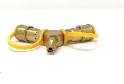 Adaptador divisor en Y de conexión rápida de propano de 1/4 pulgadas para remolque RV - 2 vías LP Foto 1 de 4
