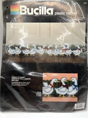 Vintage Bucilla Plastic Canvas 'Gaggle of Geese' 5x34" Tapestry Kit Wall Decor - Image 1 of 4