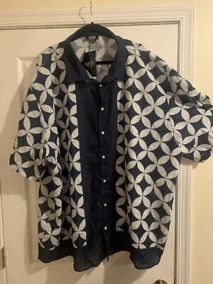 Camisa estilo Hawain manga ordenada con botones Boohoo Hombre Nueva con etiquetas 4XL Foto 1 de 4