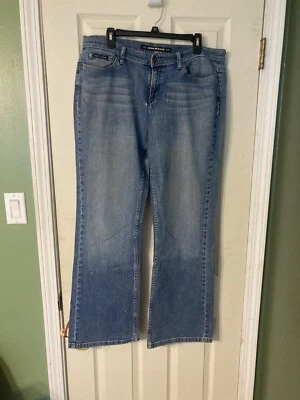 DKNY Vaqueros Azul Talla 16 L Usado Dobladillo Deshilachado Suelto Muslo y Pierna Ajuste 100% Algodón Foto 1 de 4