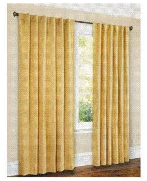 New Set Of 2 Canopy Textured Stripe Drapery Panels 52X84 Hangs 2 Ways Gold Wheat - Image 1 of 4
