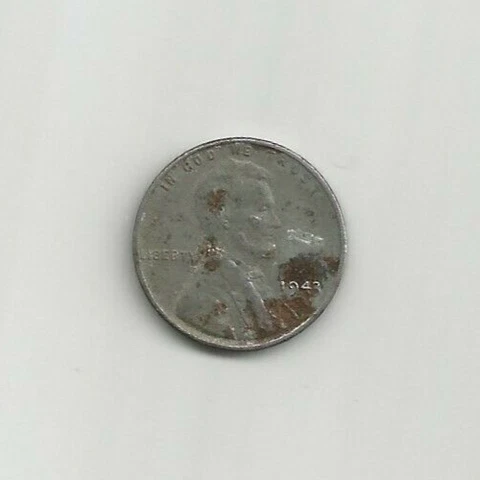 1943 Steel Wheat Penny Error, Horse Lamentation, Cud, Filled Letters One of Kind Cover
