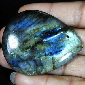 137.10Cts100%Natural Blue Power Labradorite Pear Cabochon Gemstone.ki