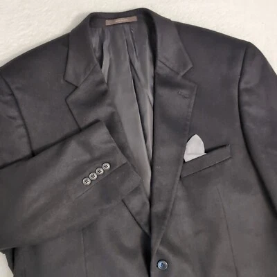 Tasso Elba Blazer Jacket 100% CASHMERE Black 2 Button Men's 46L - Image 1 of 4
