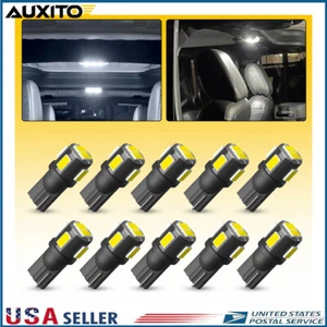10 pcs T10 LED License Plate Light Bulbs 6000K Super Bright White 168 2825 194 D - Picture 1 of 10