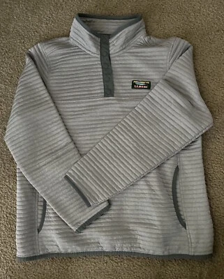 Pullover L L Bean Womrns Med Petit gris cuarto de presión. Foto 1 de 4