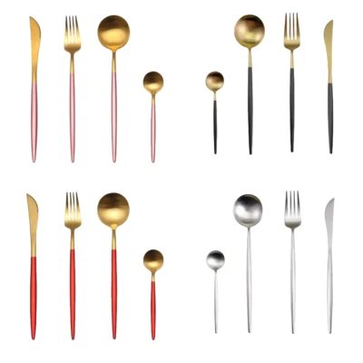 24 teiliges Besteckset Geschirr Geschirr Löffel Gabel Tee Kaffeelöffel verpackt - Bild 1 von 4