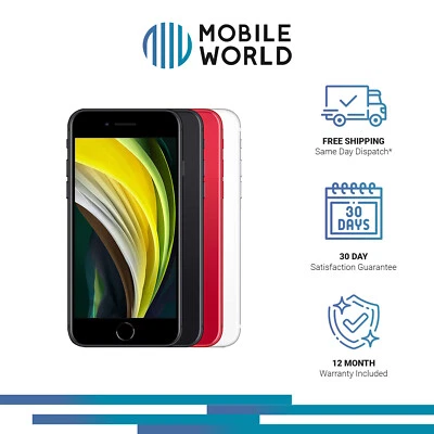 Apple iPhone SE 2020 - 64GB 128GB 256GB Black White Red - Good  - image 1 of 4