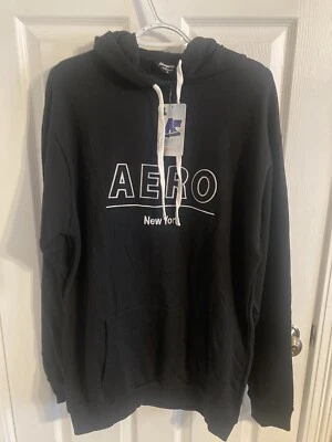 Aeropostale Aero Black Loungewear Hoodie Sweatshirt Size Extra Large NWT - image 1 of 4