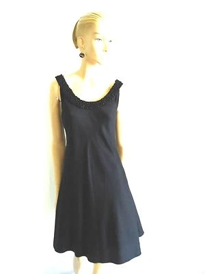 НОВЫЙ CATHERINE MALANDRINO ШЕЛК УКРАШЕННЫЙ СОВОК ШЕИ ПЛАТЬЕ БЕЗ РУКАВОВ РАЗМЕР 8 - Изображение 1 из 4