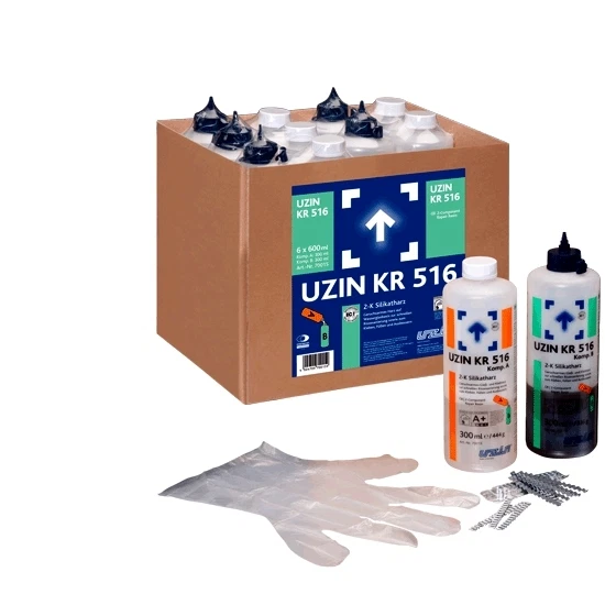 UZIN KR 516, 2-K Silikatharz, Gieß- Klebharz Rissesanierung, Kleben 2 x 300ml