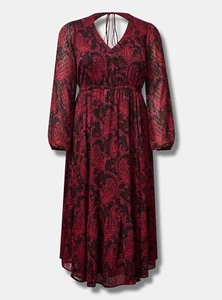 Torrid Tea Length Clip Dot Open Back A-Line Dress Multi 2 2X 18 20 #G65279 - Picture 1 of 3