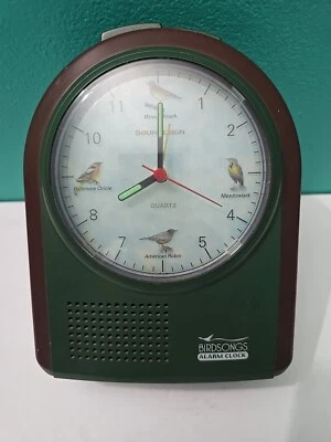 VINTAGE SOUNDESIGN BIRD SONGS Quartz ALARM CLOCK 4 CHIRPING BIRDS 3106Q - Image 1 of 4