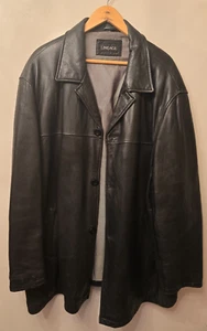 Herren Lineage schwarze 100% Leder Herbst Winter Jacke Größe 3XL - Bild 1 von 12